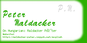 peter maldacker business card